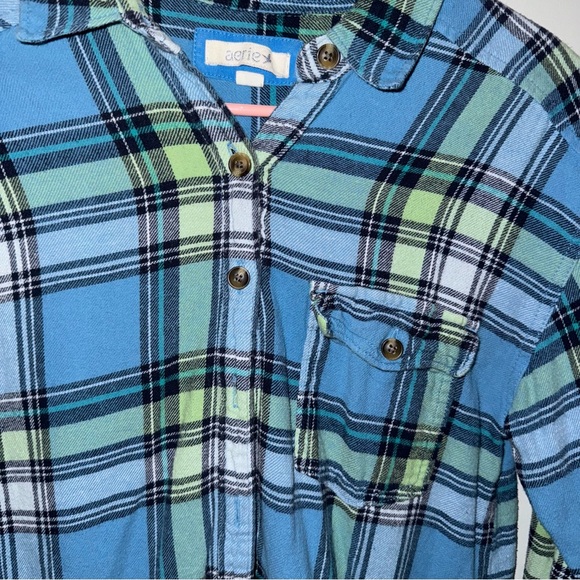 Aerie Pocket front long length button up flannel - Picture 4 of 4